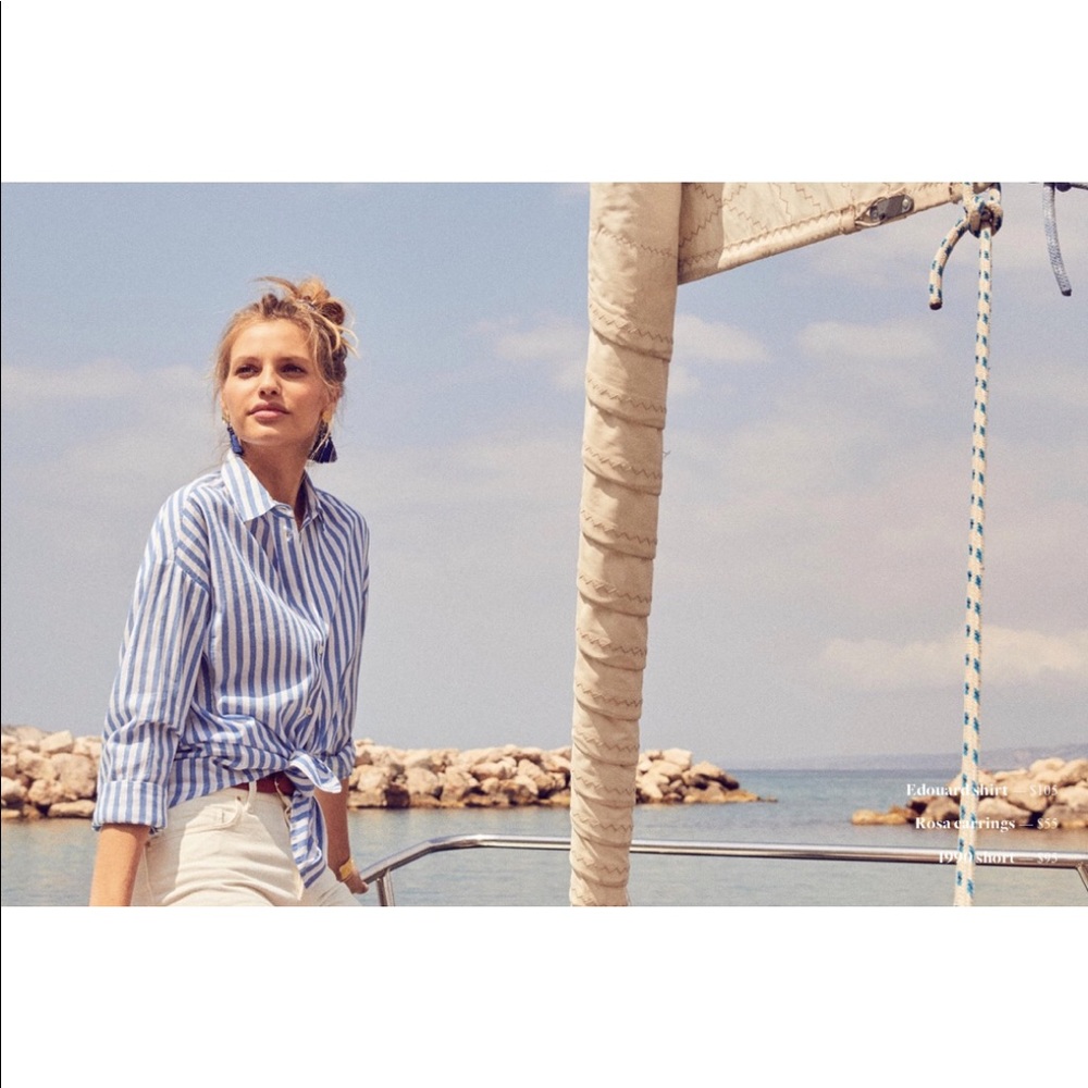 Sezane Shirt silver blue stripes. 38